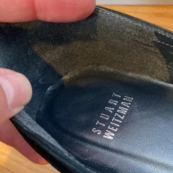 Stuart Weitzman black suede peep toe size 10M - Picture 8 of 13